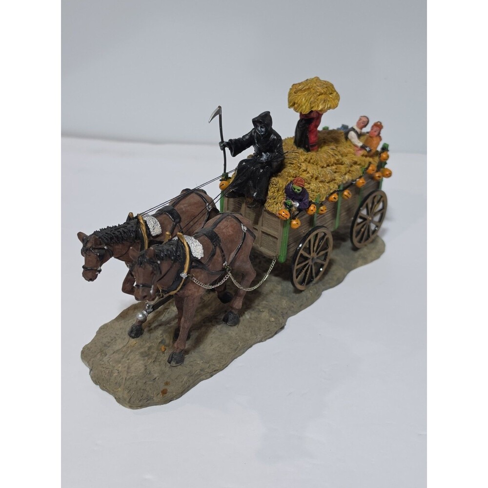 Lemax Spooky Town Halloween Haunted Hayride Horse & Wagon Pumpkin Trick or Treat
